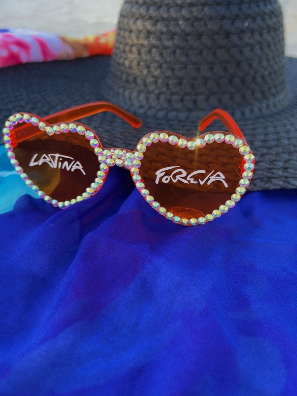 Red Heart Rhinestone Sunglasses